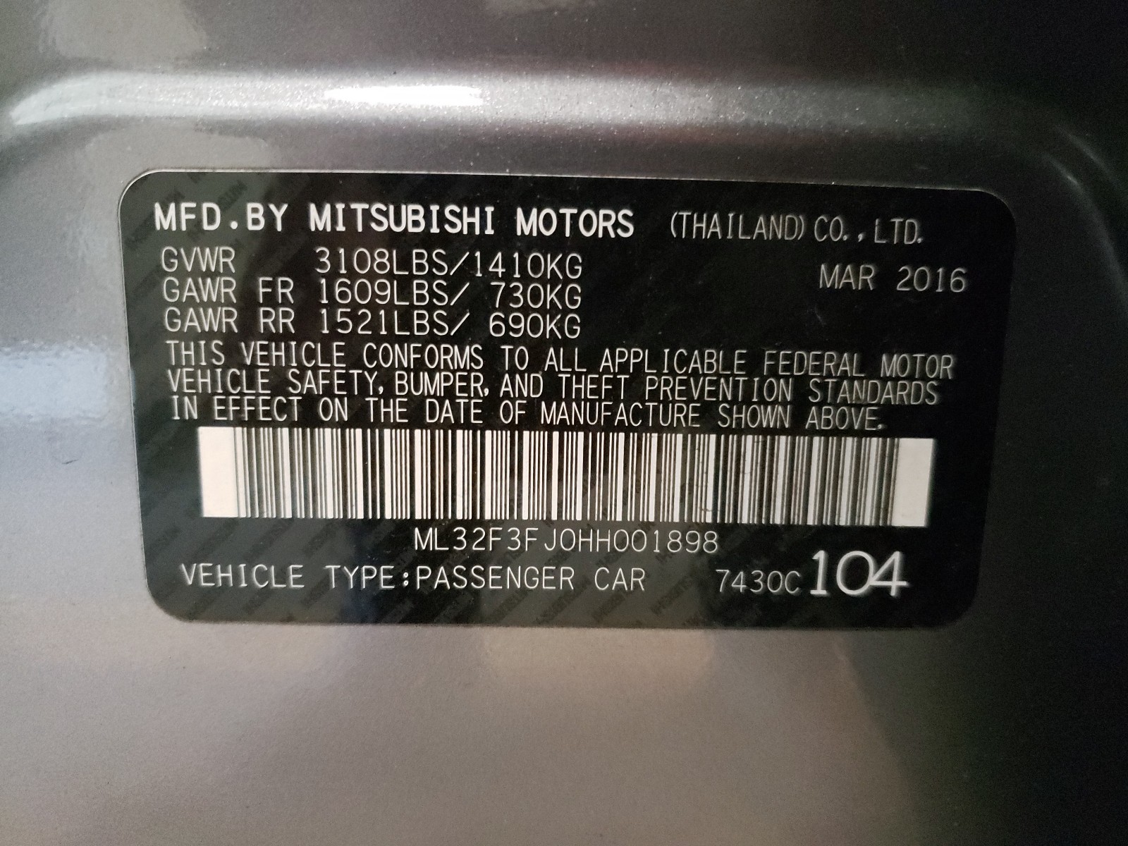 Mitsubishi Mirage g4 2017