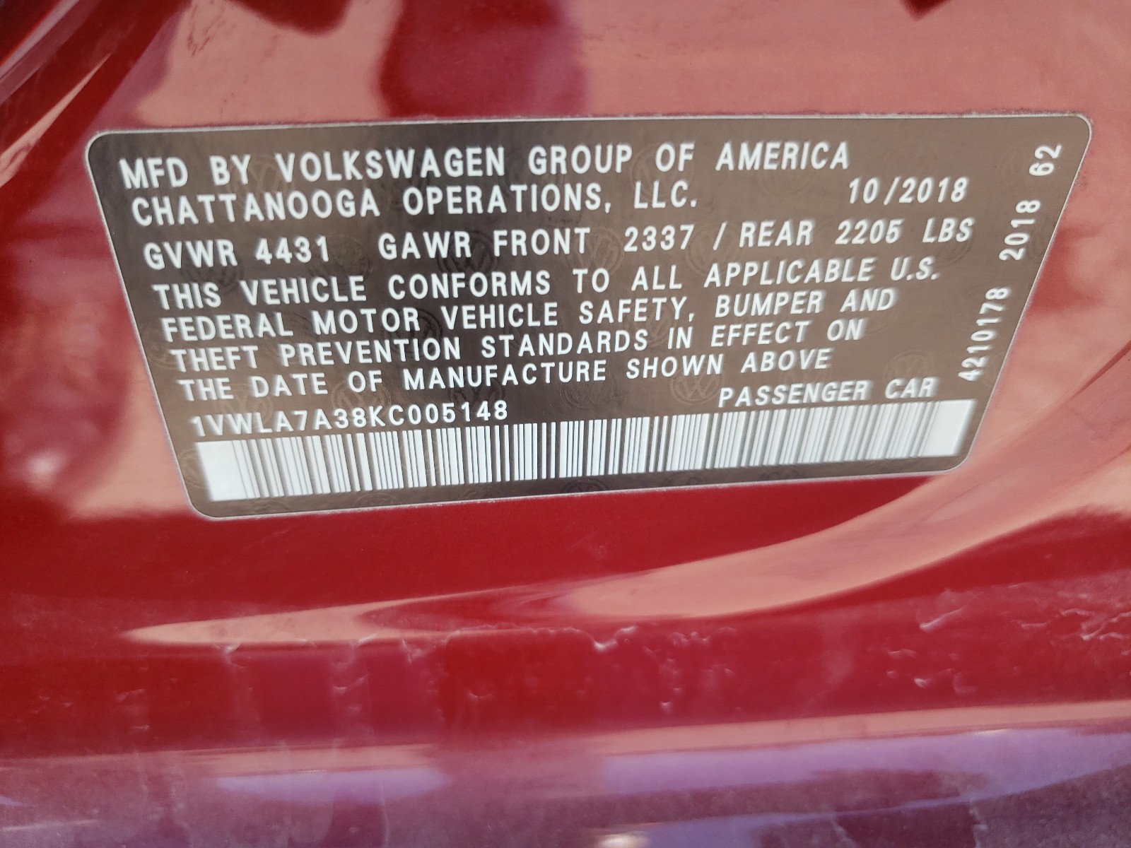 Volkswagen Passat wol 2019