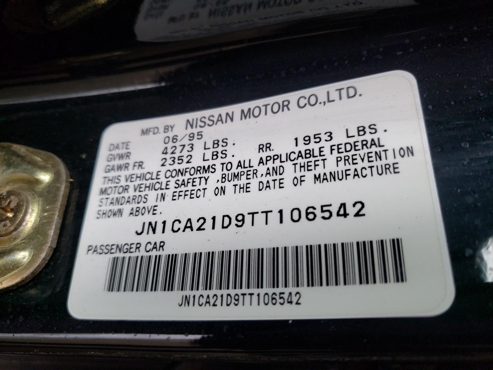 1996 NISSAN MAXIMA GLE BLACK JN1CA21D9TT106542