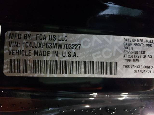 2021 JEEP WRANGLER U VIN: 1C4JJXP63MW703227