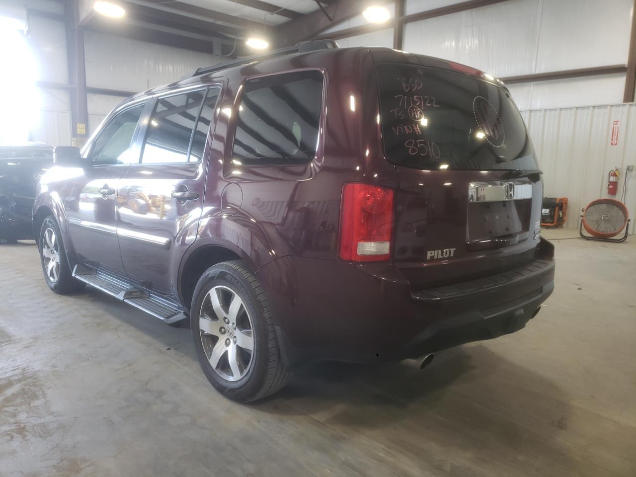 2012 HONDA PILOT TOURING VIN: 5FNYF4H90CB038510