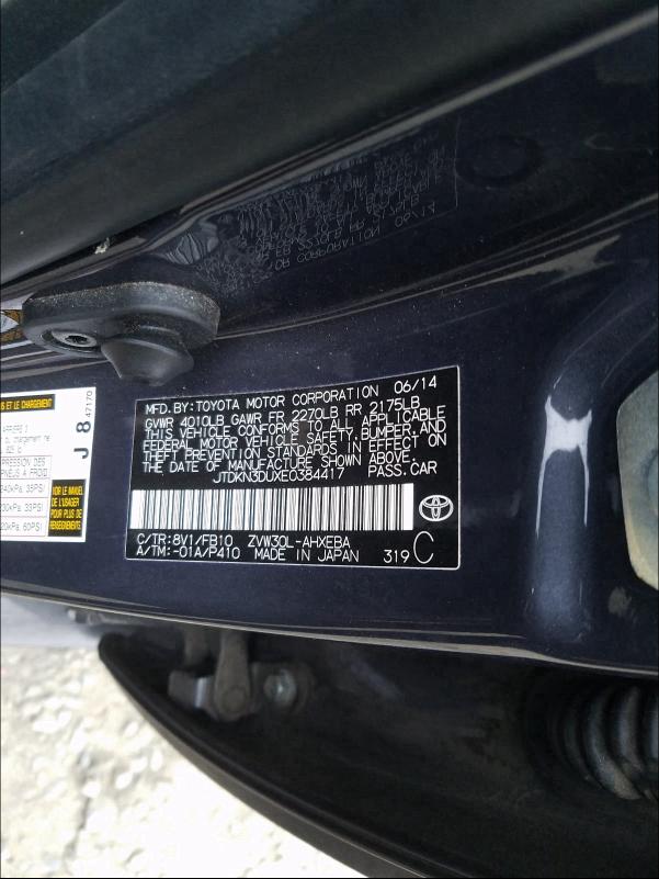 Prodazha Toyota Prius 2014 1 8 Vin Jtdkn3duxe0384417 Iz Ssha Data Aukciona 23 02 2021