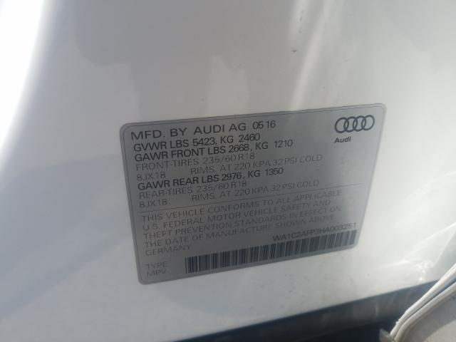 VIN WA1C2AFP3HA003251 2017 Audi Q5, Premium no.10