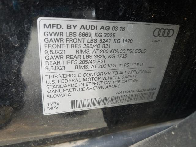 VIN WA1VAAF74JD035464 2018 Audi Q7, Prestige no.10