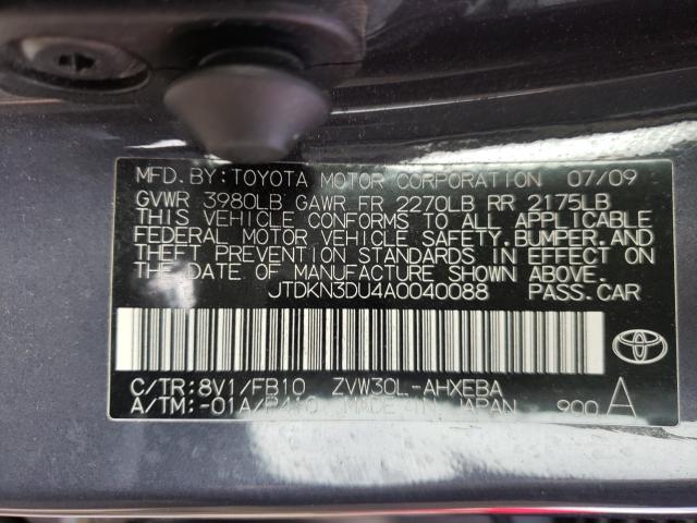 Prodazha Toyota Prius 2010 1 8 Vin Jtdkn3du4a0040088 Iz Ssha Data Aukciona 09 04 2021