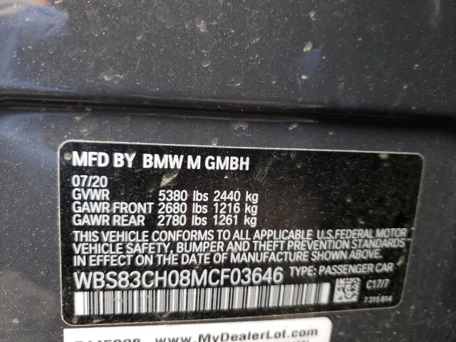 Prodazha Bmw M5 4 4 Vin Wbs83ch08mcf03646 Iz Ssha Data Aukciona 03 09 2021