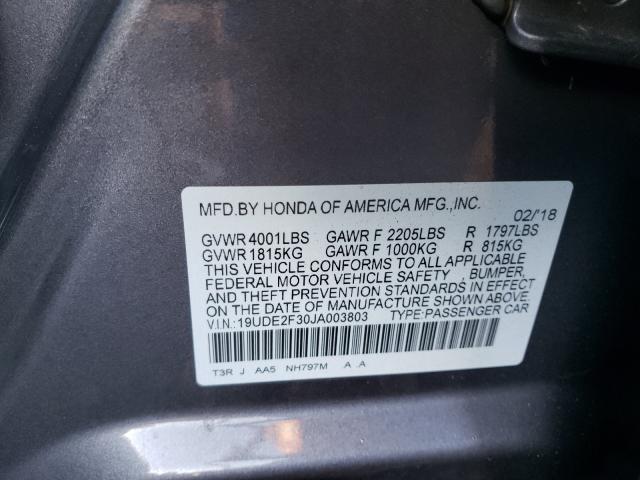 2018 ACURA ILX BASE W VIN: 19UDE2F30JA003803