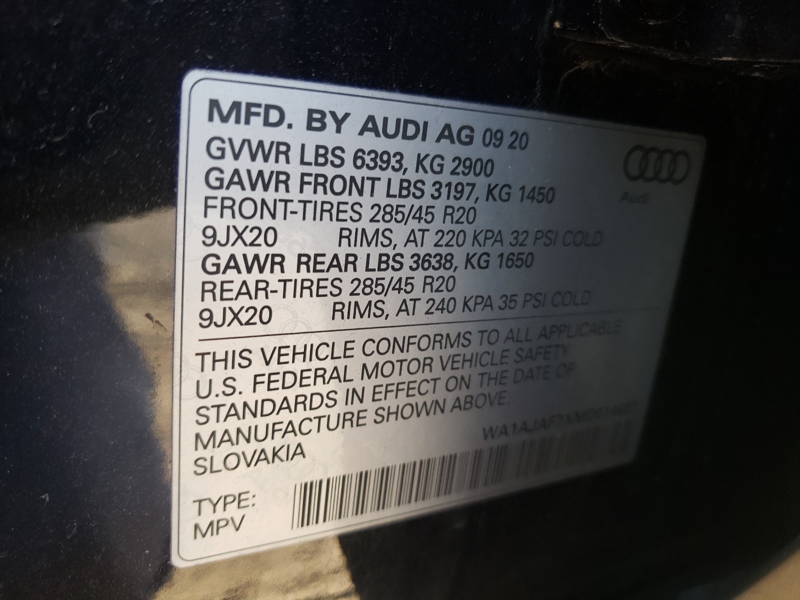 WA1AJAF7XMD014637 2021 AUDI Q7 - Image 10