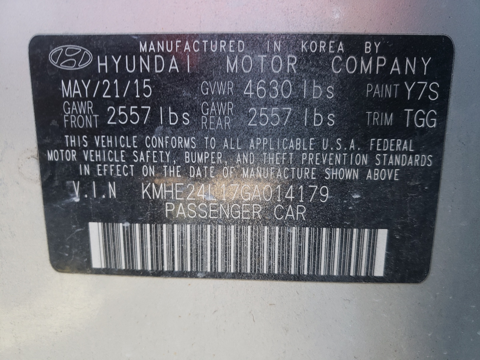 2016 Hyundai Sonata Hybrid vin: KMHE24L17GA014179