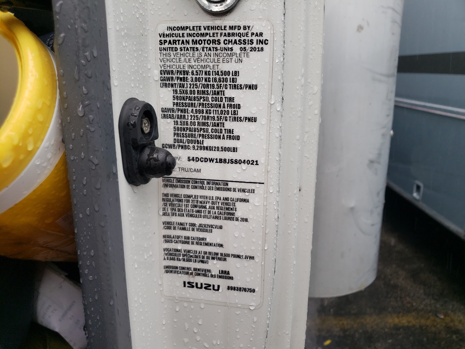 54DCDW1B8JS804021 CHEVROLET C/K4500 2018