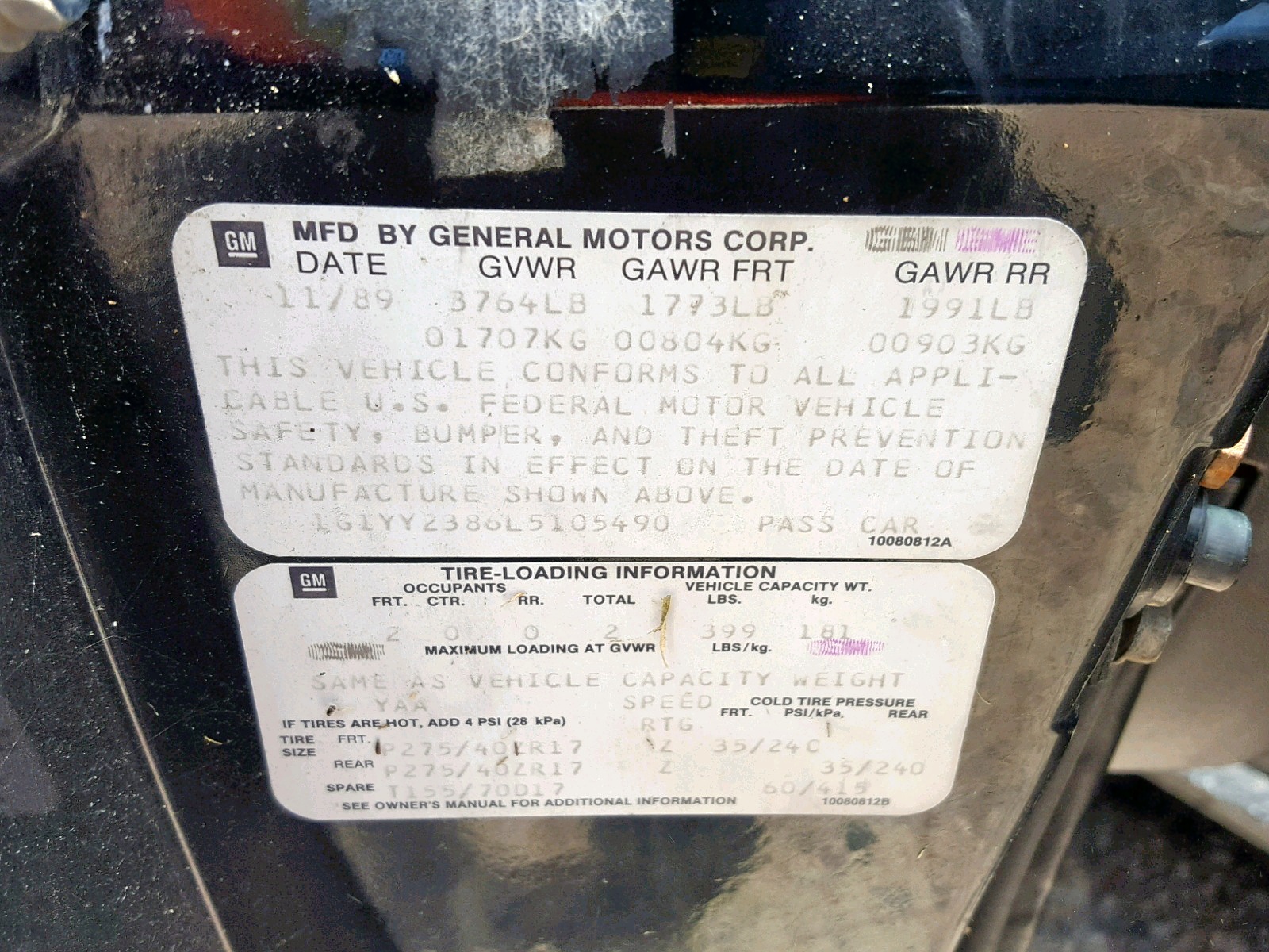 1990 Chevrolet Corvette VIN: 1G1YY2386L5105490 Lot: 41152609
