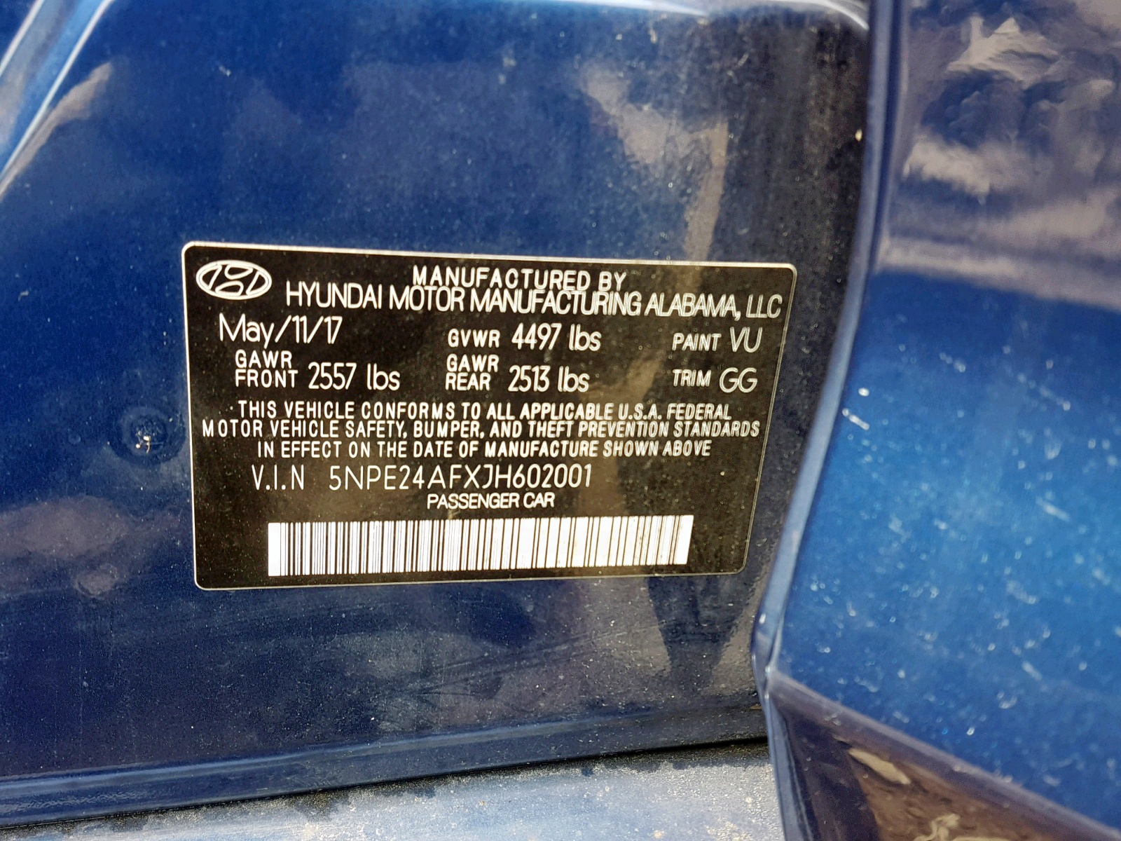 5NPE24AFXJH602001 2018 Hyundai Sonata Se