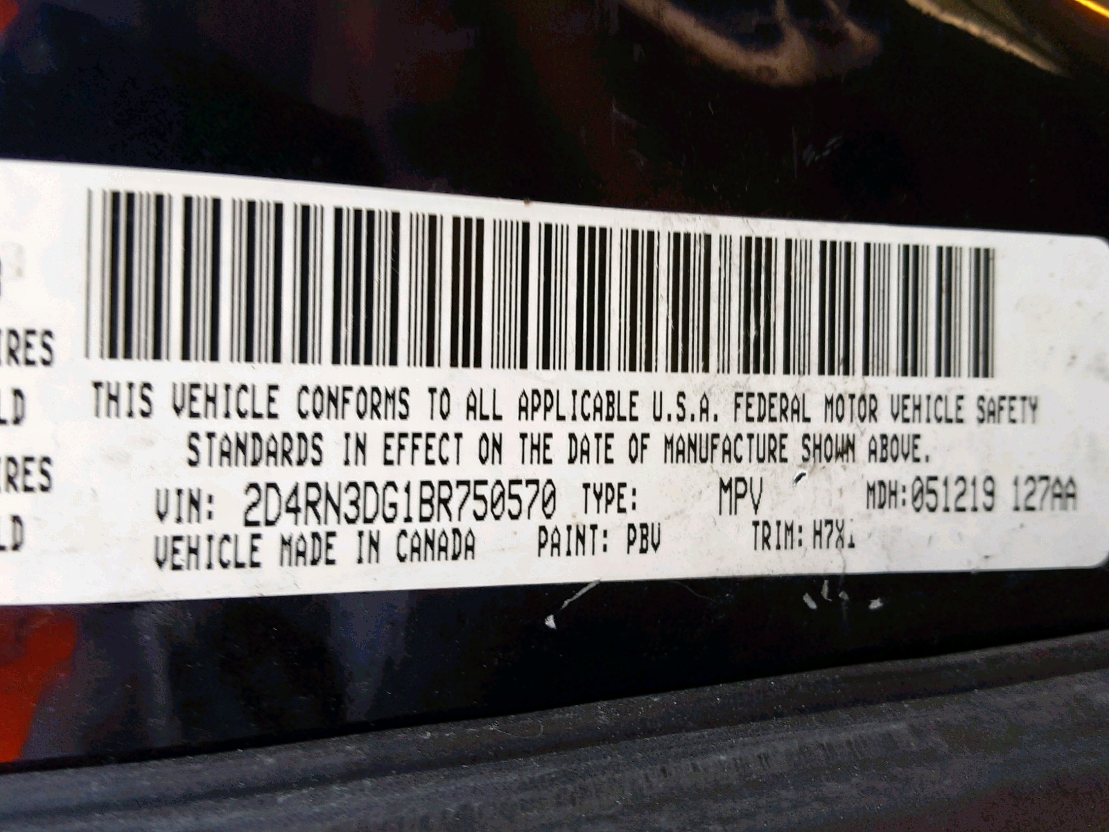 2D4RN3DG1BR750570 2011 Dodge Grand Caravan Mainstreet