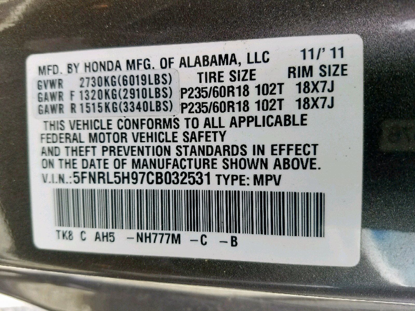 2012 Honda Odyssey - Image 10