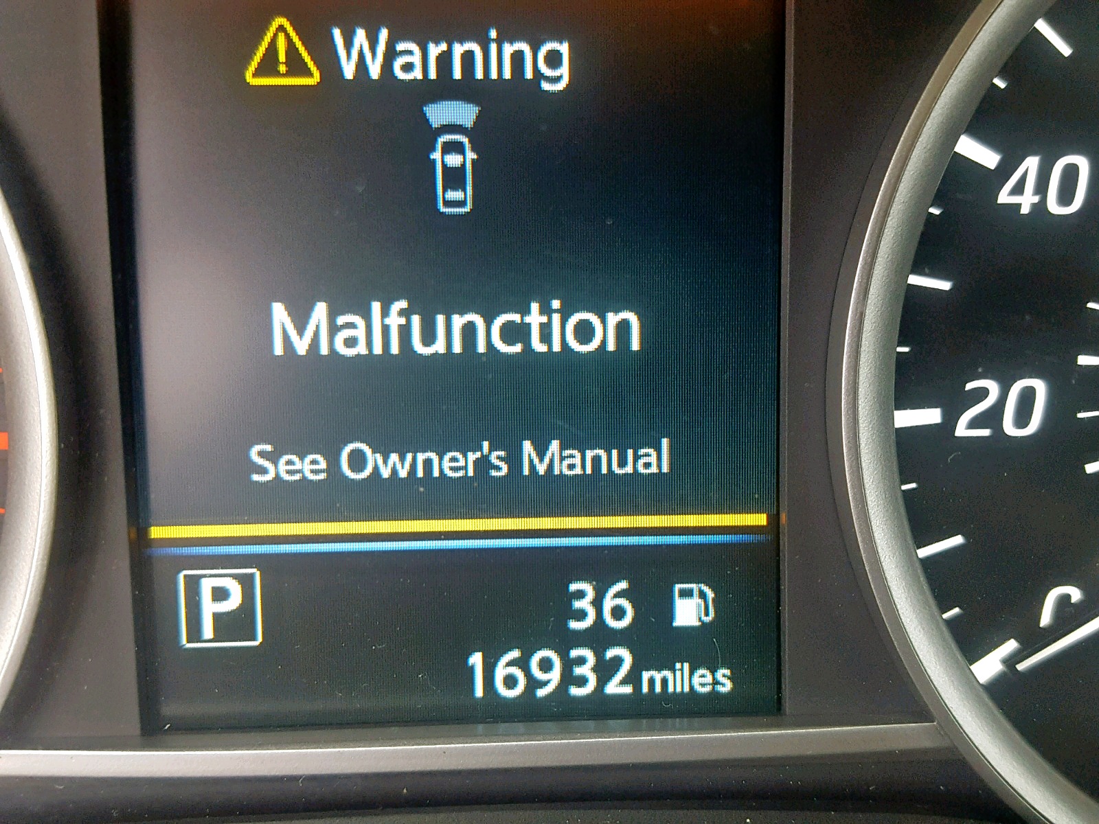 nissan sentra malfunction warning