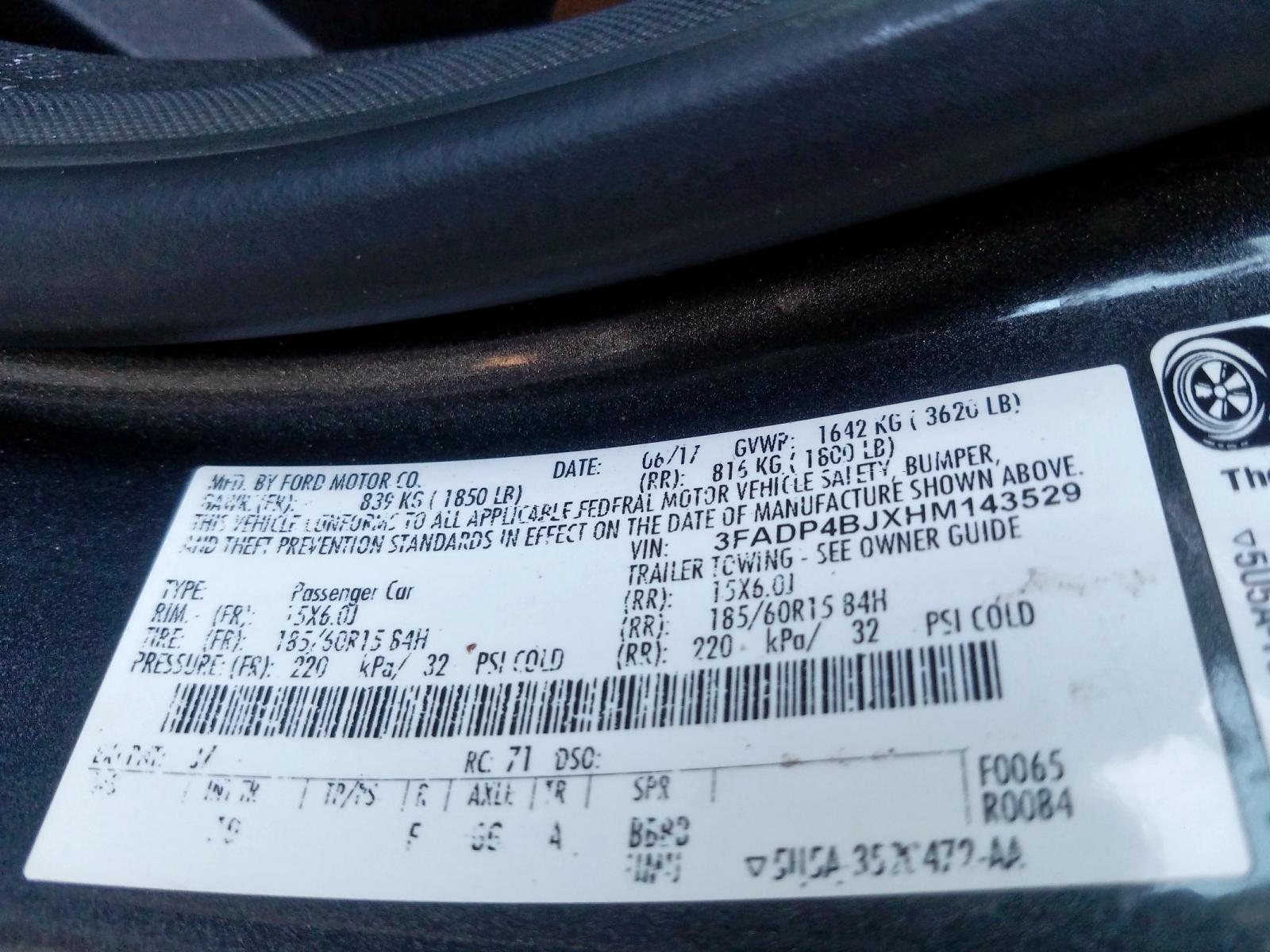 3FADP4BJXHM143529 FORD FIESTA 2017