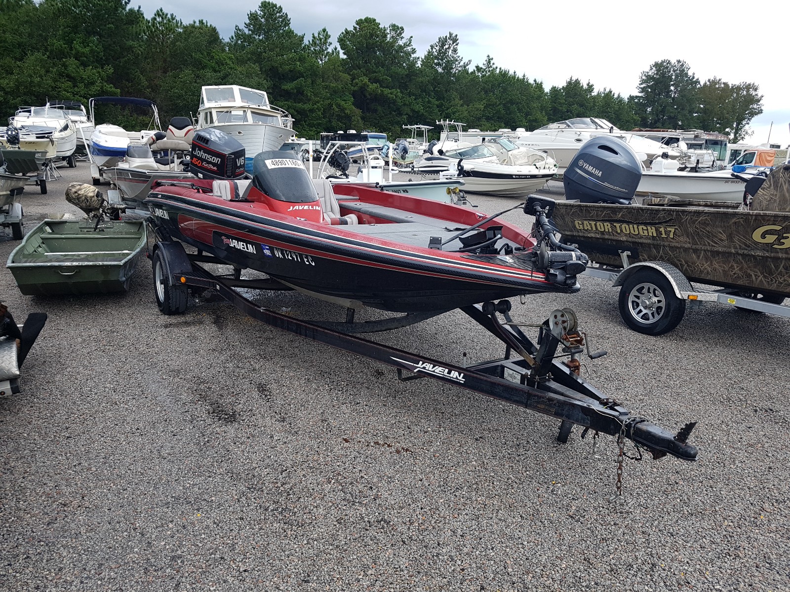 1993 Javelin Boat With Trailer for sale at Copart Harleyville, SC Lot