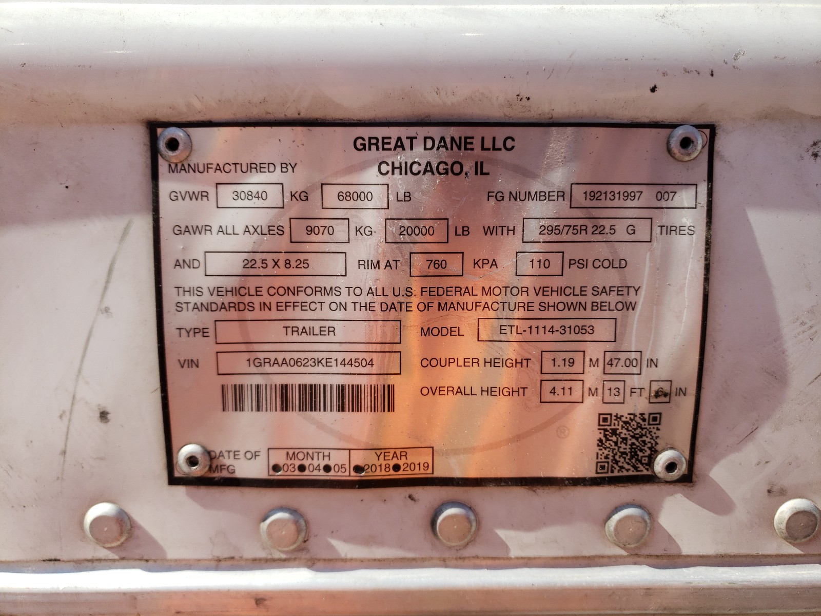 Great Dane Model and Serial Number Locator