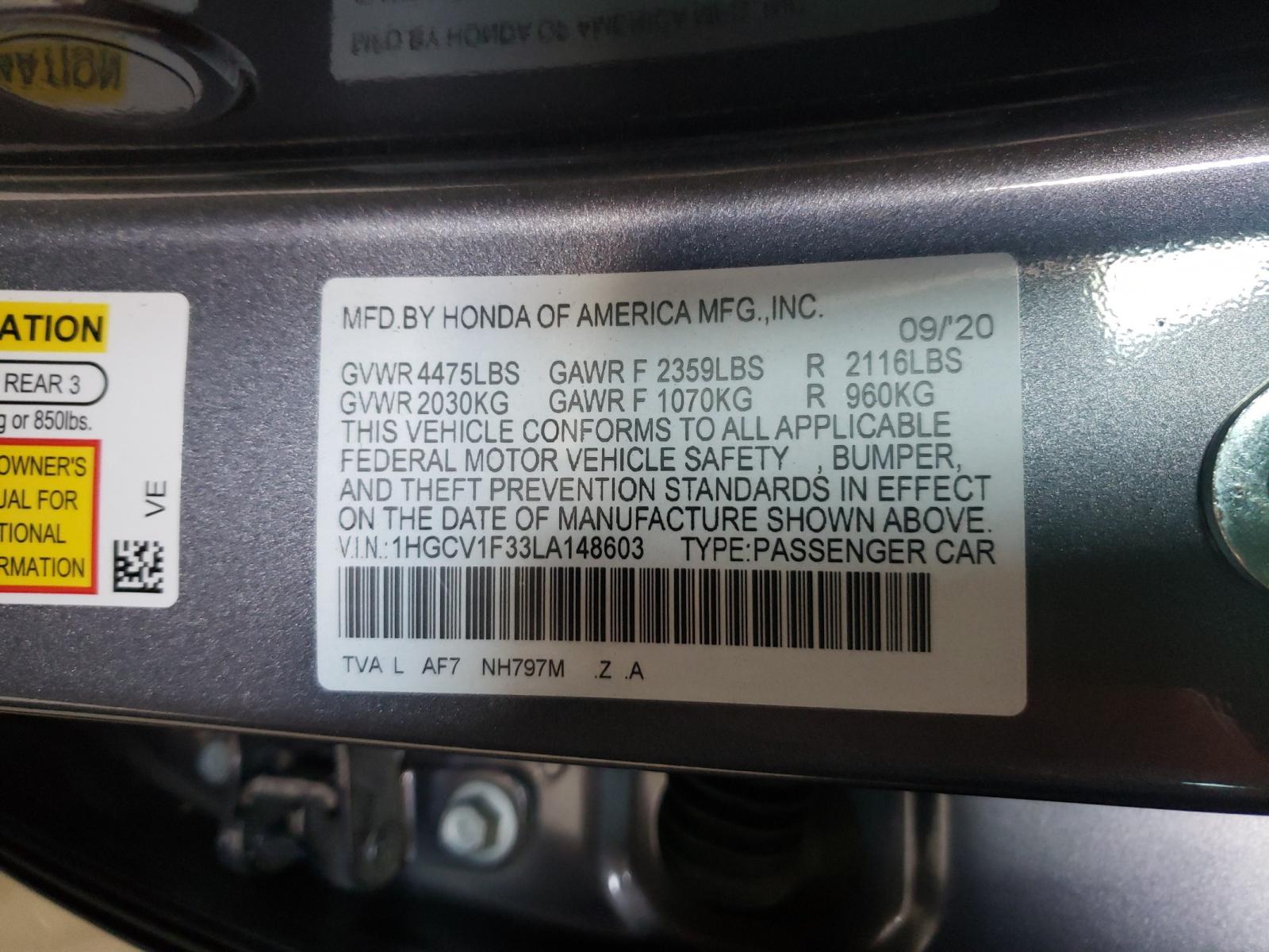 Honda Accord spo 2020