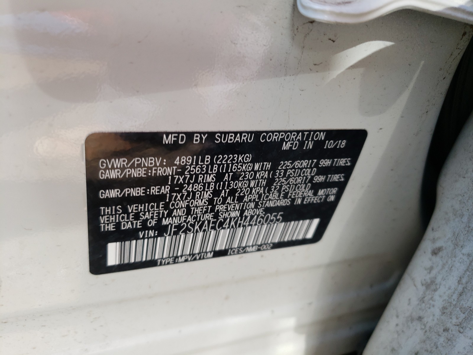 Subaru Forester p 2019