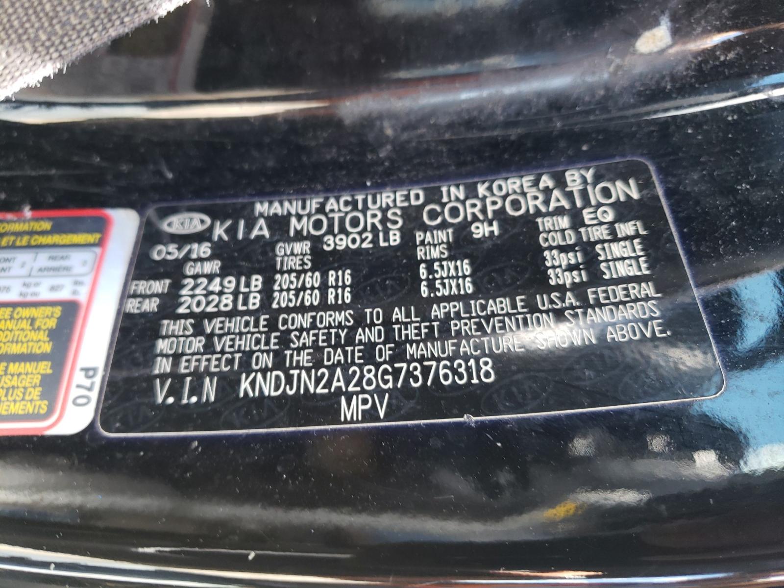 KNDJN2A28G7376318 2016 Kia Soul