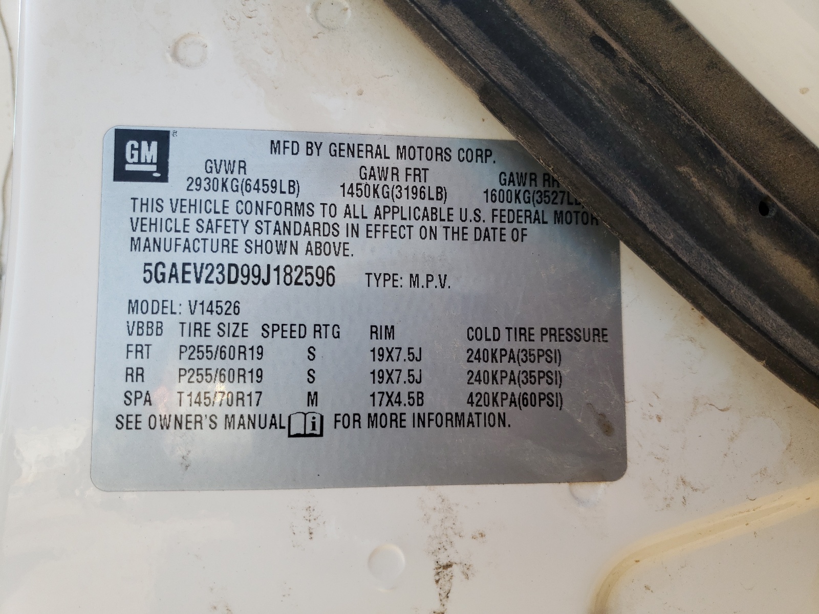 2009 Buick Enclave Cxl VIN: 5GAEV23D99J182596 Lot: 50636011