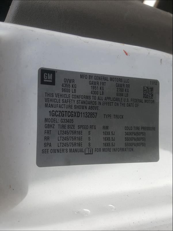 1GCZGTCGXD1132857 2013 CHEVROLET EXPRESS G3500