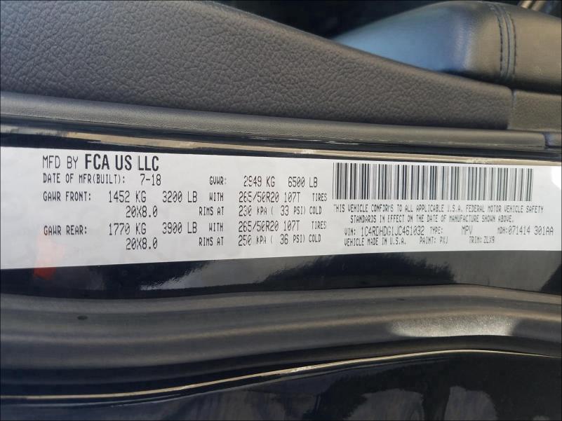 2018 DODGE DURANGO GT 1C4RDHDG1JC461032