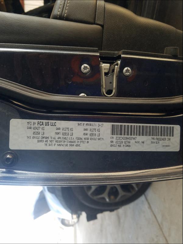 2017 CHRYSLER 300 S 2C3CCAGG9HH597447