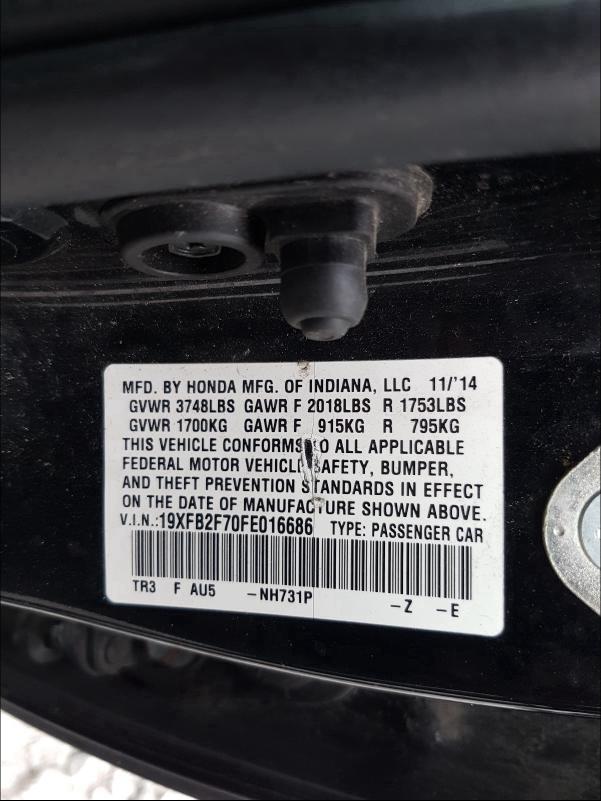 2015 HONDA CIVIC SE 19XFB2F70FE016686