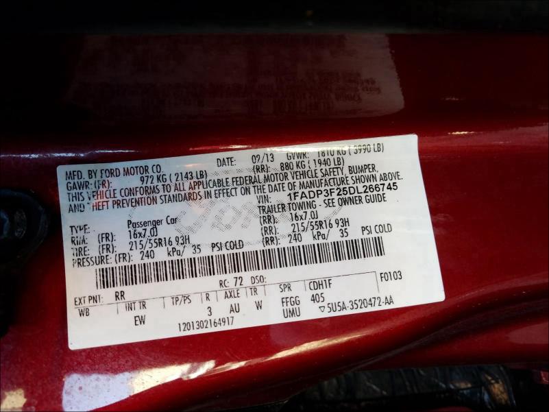 1FADP3F25DL266745 2013 FORD FOCUS SE