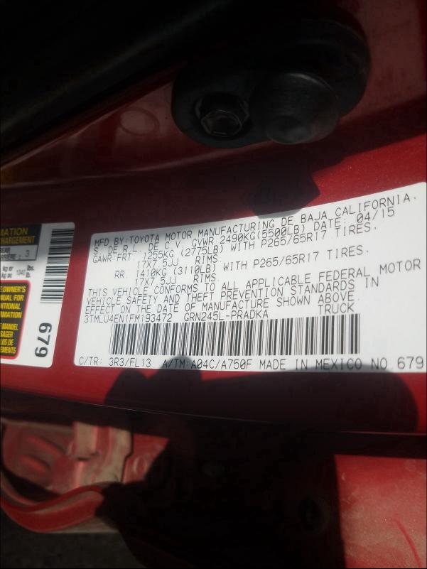 2015 TOYOTA TACOMA DOU 3TMLU4EN1FM193472