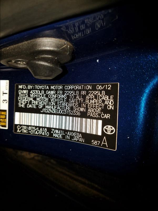2012 TOYOTA PRIUS V JTDZN3EU0C3152336