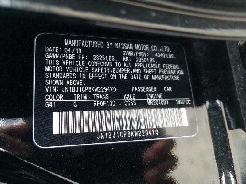 2019 NISSAN ROGUE SPOR JN1BJ1CP8KW229470