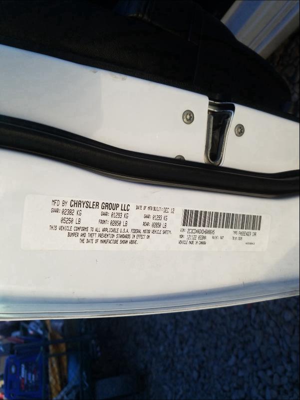 2013 DODGE CHARGER PO 2C3CDXAGXDH608605