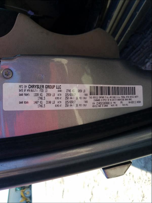 2013 DODGE GRAND CARA 2C4RDGCG0DR686114