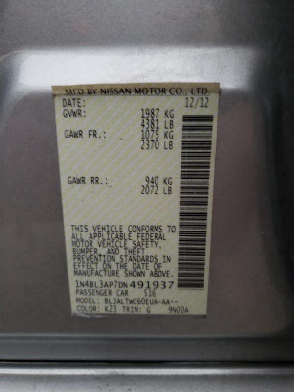 2013 NISSAN ALTIMA 3.5 1N4BL3AP7DN491937