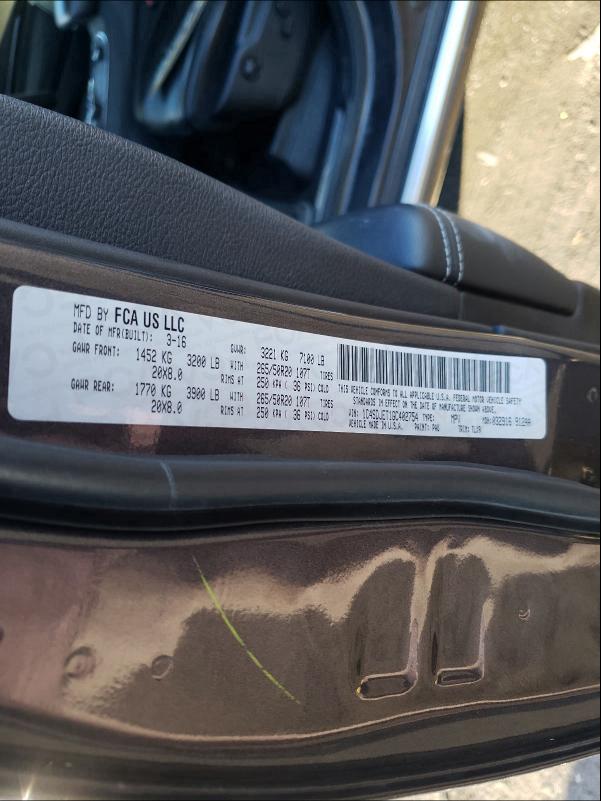 2016 DODGE DURANGO CI 1C4SDJET1GC402754