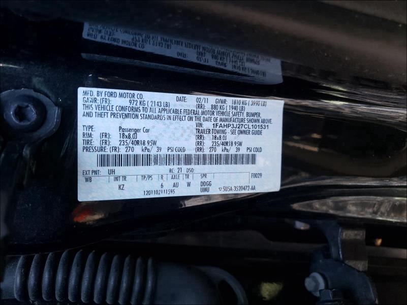 2012 FORD FOCUS TITA 1FAHP3J27CL101531