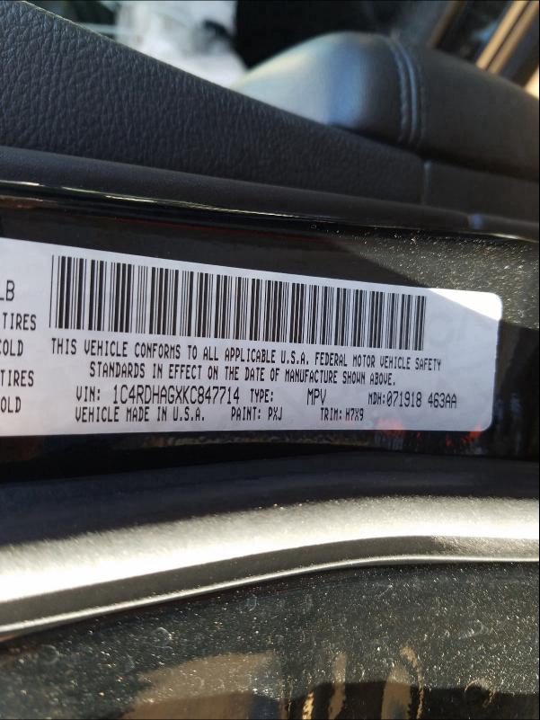 2019 DODGE DURANGO SX 1C4RDHAGXKC847714