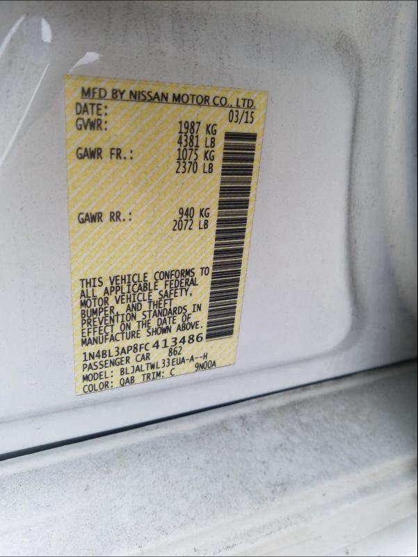 2015 NISSAN ALTIMA 3.5 1N4BL3AP8FC413486