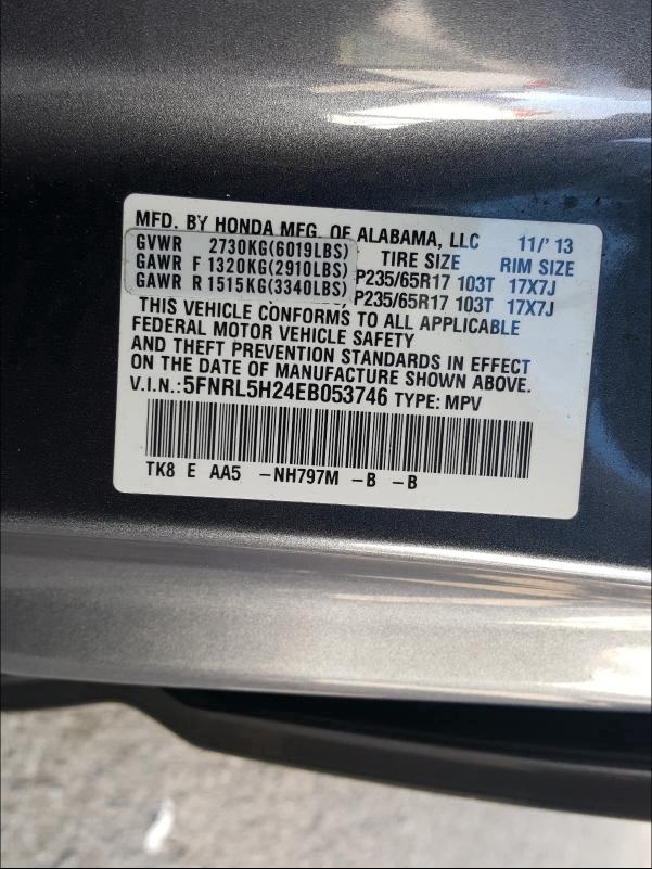 2014 HONDA ODYSSEY LX 5FNRL5H24EB053746