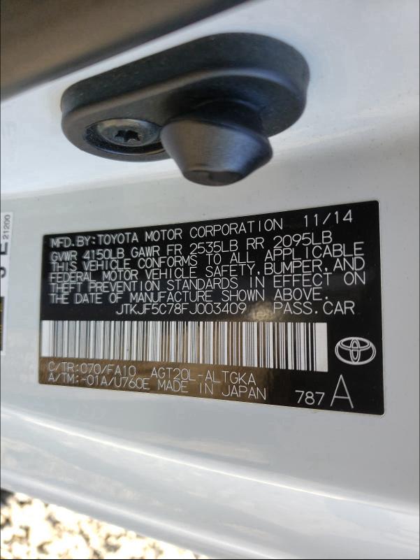 2015 TOYOTA SCION TC JTKJF5C78FJ003409