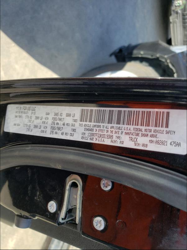 2019 RAM 1500 CLASS 1C6RR7FG3KS519309