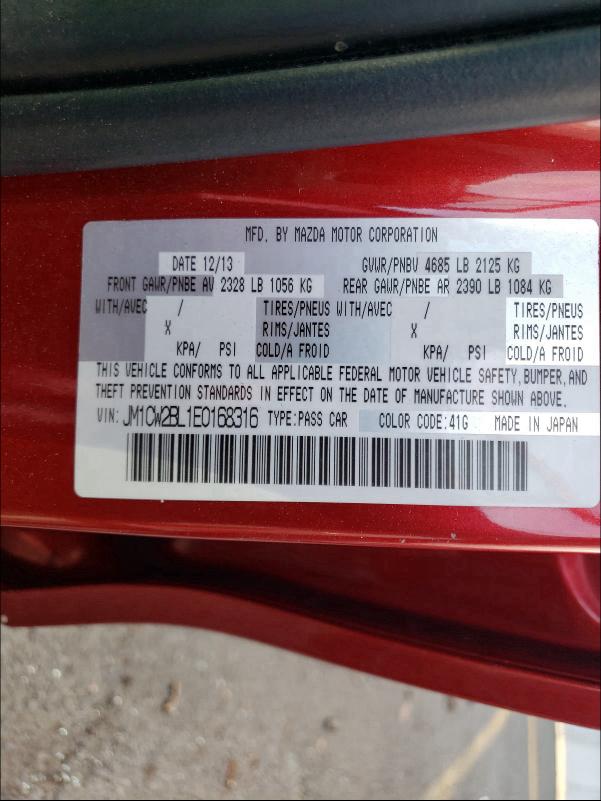 2014 MAZDA 5 SPORT JM1CW2BL1E0168316