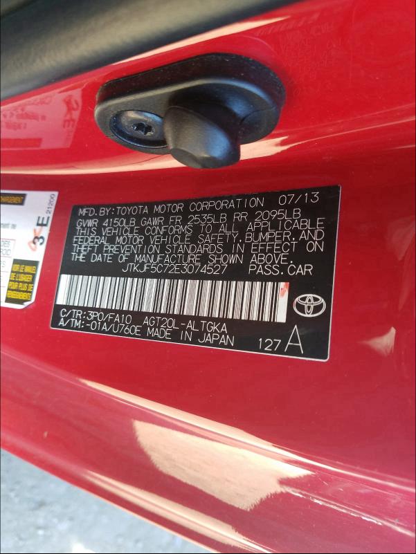 2014 TOYOTA SCION TC - JTKJF5C72E3074527