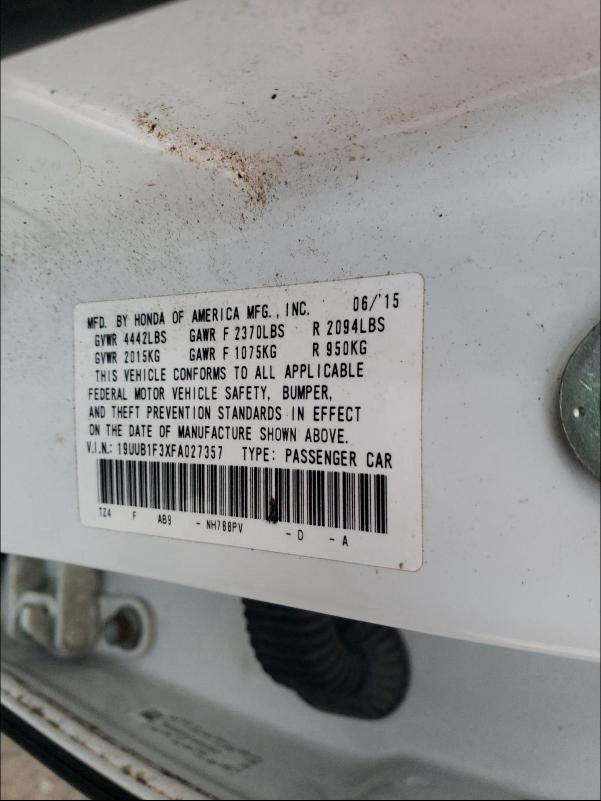 2015 ACURA TLX 19UUB1F3XFA027357