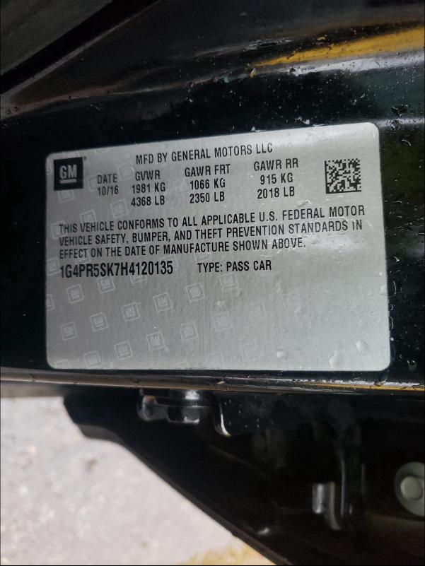 2017 BUICK VERANO SPO 1G4PR5SK7H4120135