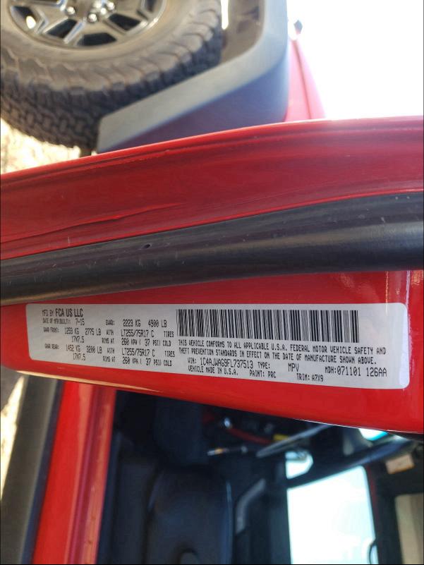 2015 JEEP WRANGLER S 1C4AJWAG9FL737513