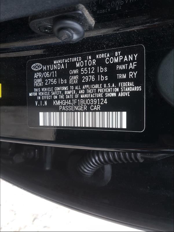 2011 HYUNDAI EQUUS SIGN KMHGH4JF1BU039124